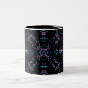 Elektrificerend Paars en blauw Mandala Tweekleurige Koffiemok