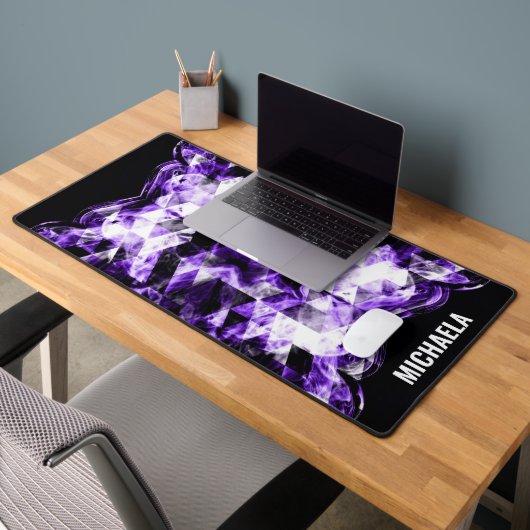 Elektrificerend paars violet sparkly Monogram Bureaumat (Kantoor 2)