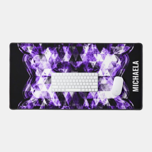 Elektrificerend paars violet sparkly Monogram Bureaumat (Keyboard & Muis)