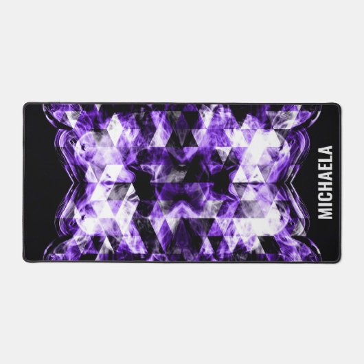 Elektrificerend paars violet sparkly Monogram Bureaumat (Voorkant)