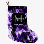 Elektrificerend paars violet sparkly Monogram Kleine Kerstsok (Voorkant)