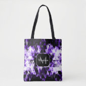Elektrificerend paars violet sparkly Monogram Tote Bag (Voorkant)
