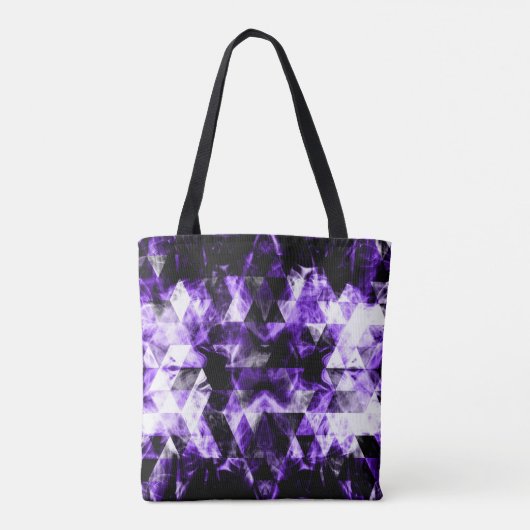 Elektrificerend paars violet sparkly Monogram Tote Bag (Achterkant)