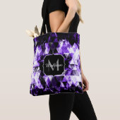 Elektrificerend paars violet sparkly Monogram Tote Bag (Dichtbij)