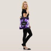 Elektrificerend paars violet sparkly Monogram Tote Bag (Op model)