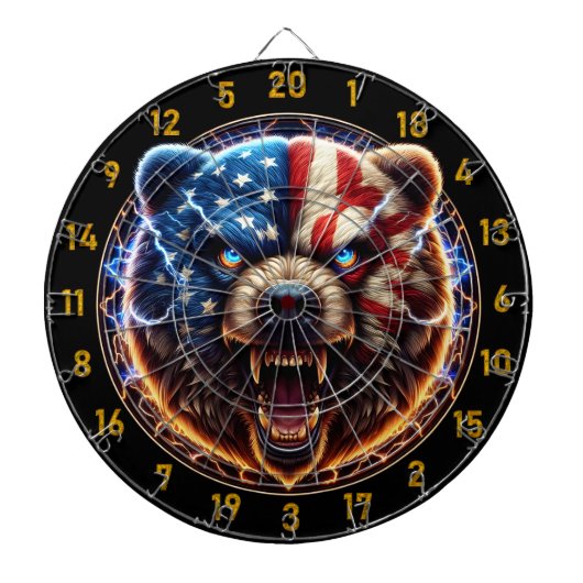 Elektrificerende Beer Spirit of the Wild Dartbord (Voorkant)