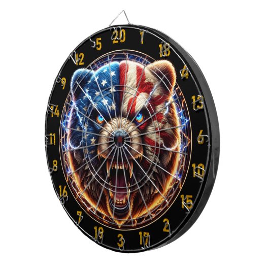 Elektrificerende Beer Spirit of the Wild Dartbord (Voorkant Rechts)