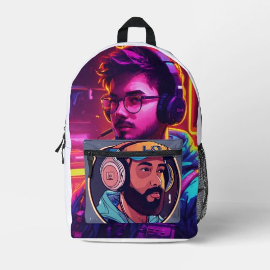 Elektrificerende DJ Logo T - shirts - Neon Lights Bedrukte Rugzak (Voorkant)