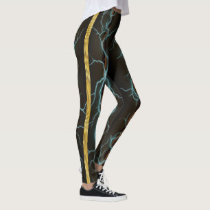 Elektrificerende energie met messing strepen leggings