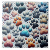 Elektrificerende gekleurde hoekpootafdruk tegeltje (Voorkant)