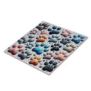 Elektrificerende gekleurde hoekpootafdruk tegeltje