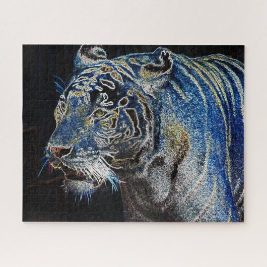 Elektrificerende Tijger In De Nacht Legpuzzel (Horizontaal)