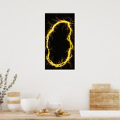 Elektrificerende zwarte bont textuur poster (Keuken)