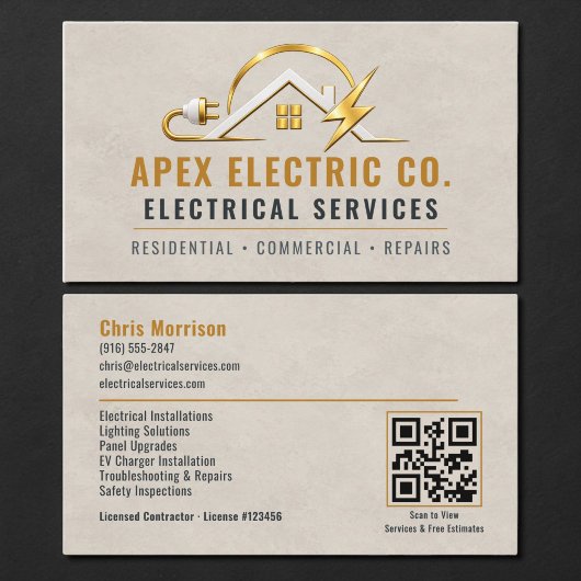 Elektriker QR Code Professioneel Visitekaartje