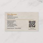 Elektriker QR Code Professioneel Visitekaartje (Achterkant)