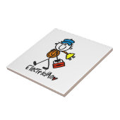 Elektriker Stickfiguur Tegeltje (Zijkant)