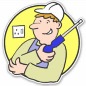 Elektrisch Afbeelding in kleur Sticker (Voorkant)