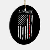 Elektrisch Amerikaans-Amerikaanse vlaggenpatriotte Keramisch Ornament (Rechts)