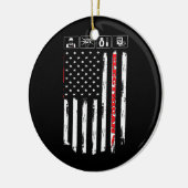 Elektrisch Amerikaans-Amerikaanse vlaggenpatriotte Keramisch Ornament (Links)