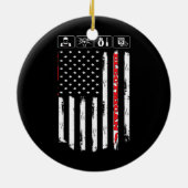 Elektrisch Amerikaans-Amerikaanse vlaggenpatriotte Keramisch Ornament (Achterkant)