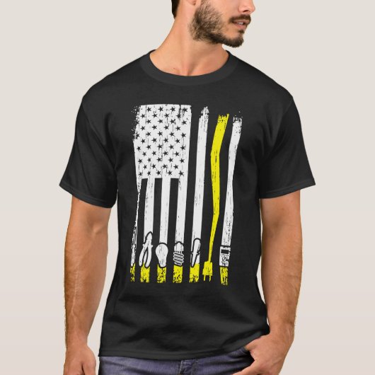 Elektrisch Amerikaanse vlag Linema Elektrische Hul T-shirt (Voorkant)
