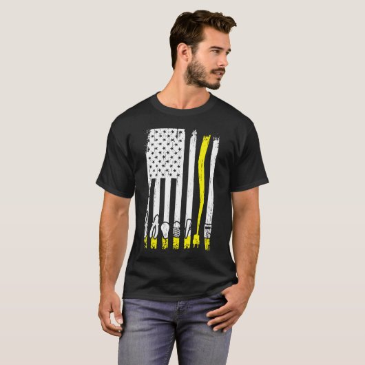 Elektrisch Amerikaanse vlag Linema Elektrische Hul T-shirt (Voorkant volledig)