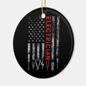 Elektrisch-Amerikaanse vlagpatriottische Funny Keramisch Ornament (Links)