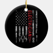 Elektrisch-Amerikaanse vlagpatriottische Funny Keramisch Ornament (Achterkant)