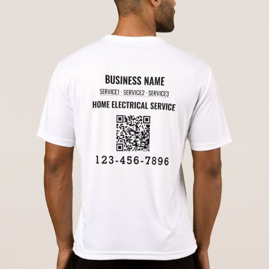 Elektrisch bedrijf QR-code Logo Aangepast werk T-shirt (Achterkant)