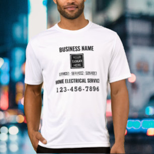 Elektrisch bedrijf QR-code Logo Aangepast werk T-shirt