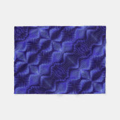 Elektrisch Blau Abstracte Golven Fleece Deken (Voorkant (Horizontaal))