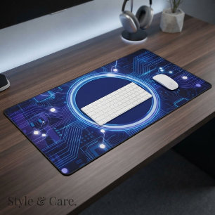 Elektrisch blau circuitboard bureaumat voor techfa