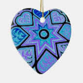 Elektrisch Blau Hartjes & Sterren Ornament (Rechts)
