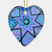 Elektrisch Blau Hartjes & Sterren Ornament (Links)