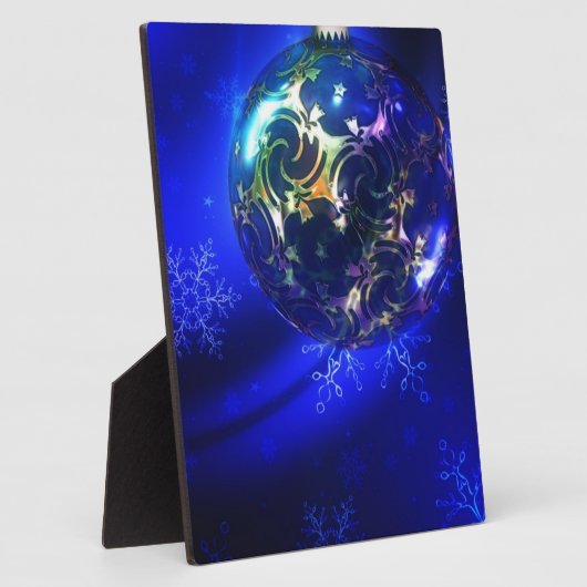 Elektrisch blau kerstbal ontwerp, aanpassen i fotoplaat (Zijkant)