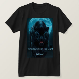 Elektrisch Blau Neon Zwarte Panter Grafische T-Shi T-shirt