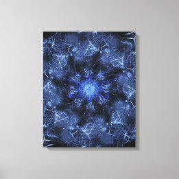Elektrisch Blau Plasma Fractale Kunst Canvas Afdruk