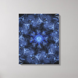 Elektrisch Blau Plasma Fractale Kunst Canvas Afdruk