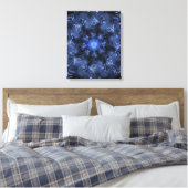Elektrisch Blau Plasma Fractale Kunst Canvas Afdruk (Insitu (Slaapkamer))