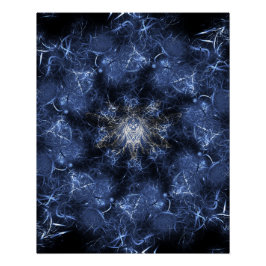 Elektrisch Blau Plasma Fractale Kunst Perfect Poster