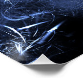 Elektrisch Blau Plasma Fractale Kunst Perfect Poster (Hoek)