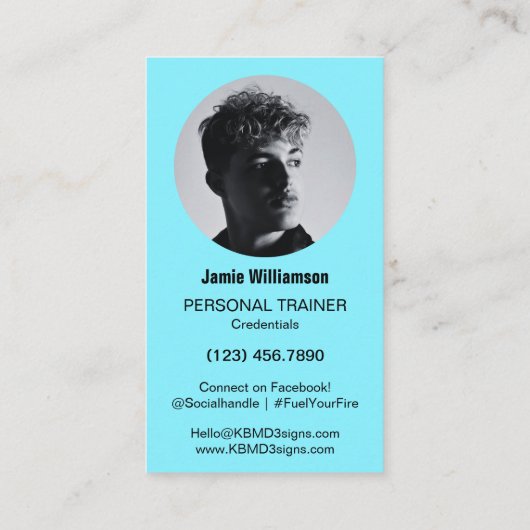 Elektrisch Blauw Brandstof Uw Vuur Personal Traine Visitekaartje (Achterkant)