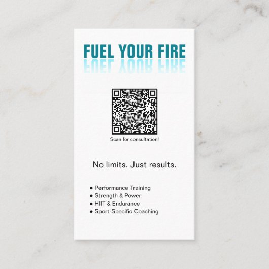 Elektrisch Blauw Brandstof Uw Vuur Personal Traine Visitekaartje (Voorkant)