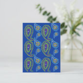 Elektrisch blauw BRIEFKAART van de Paisley voor de (Staand voorkant)