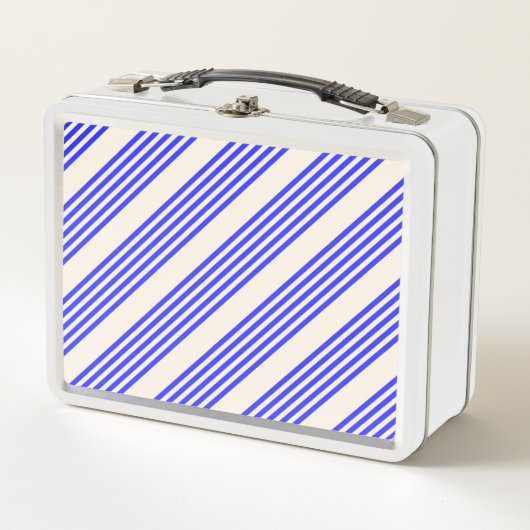 Elektrisch blauw en beige vijf strips (Voorkant)