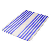 Elektrisch blauw en beige vijf strips badmat (Gekanteld)