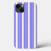 Elektrisch blauw en beige vijf strips Case-Mate iPhone case (Achterkant)