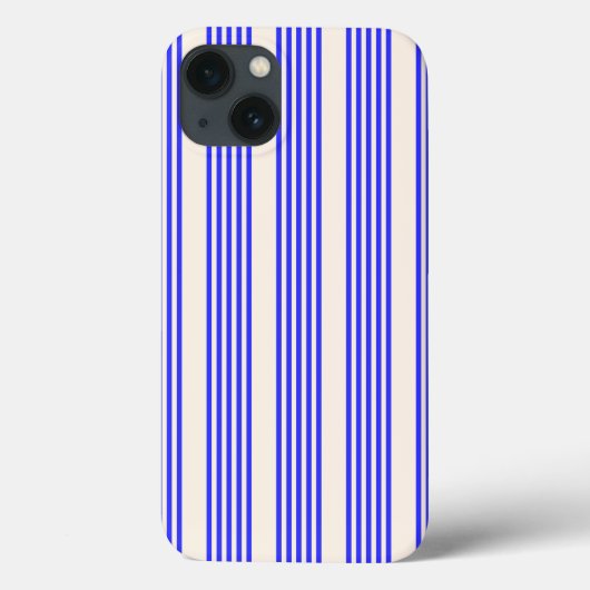Elektrisch blauw en beige vijf strips Case-Mate iPhone case (Achterkant)