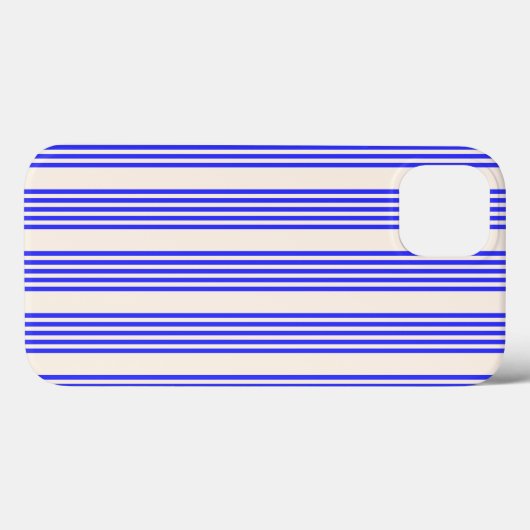 Elektrisch blauw en beige vijf strips Case-Mate iPhone case (Achterkant (horizontaal))
