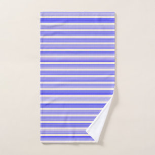 Elektrisch blauw en beige vijf strips handdoek